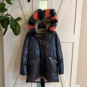 Metallic blue (navy) winter coat - used for 1 season. Gently used.
